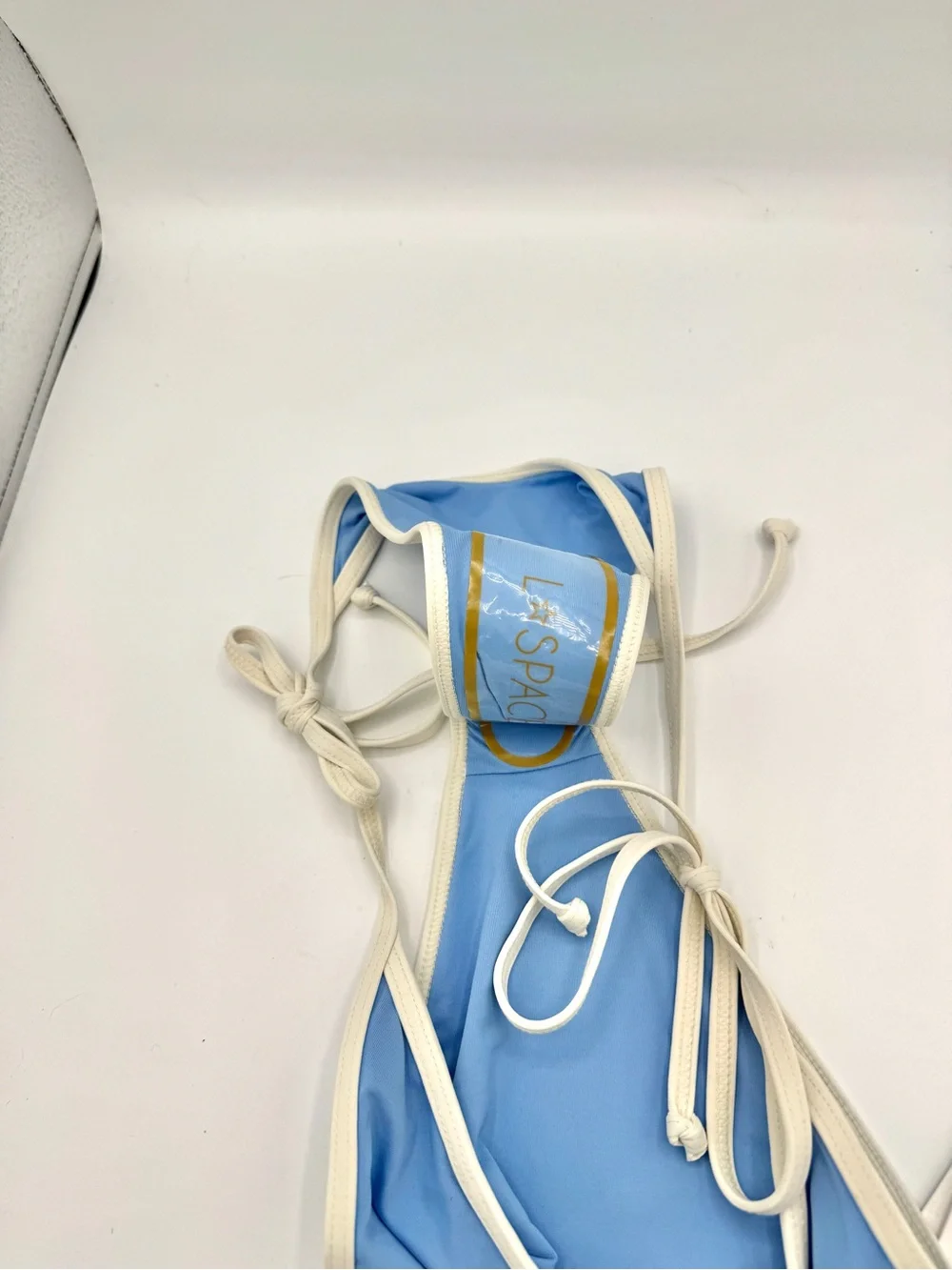 NWT L Space Levy Classic Swim Bottom in Aura Blue / Cream Bikini